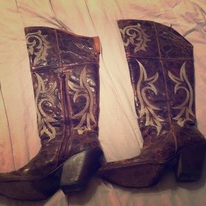Over the knee wicked cool Dan Post cowgirl boots